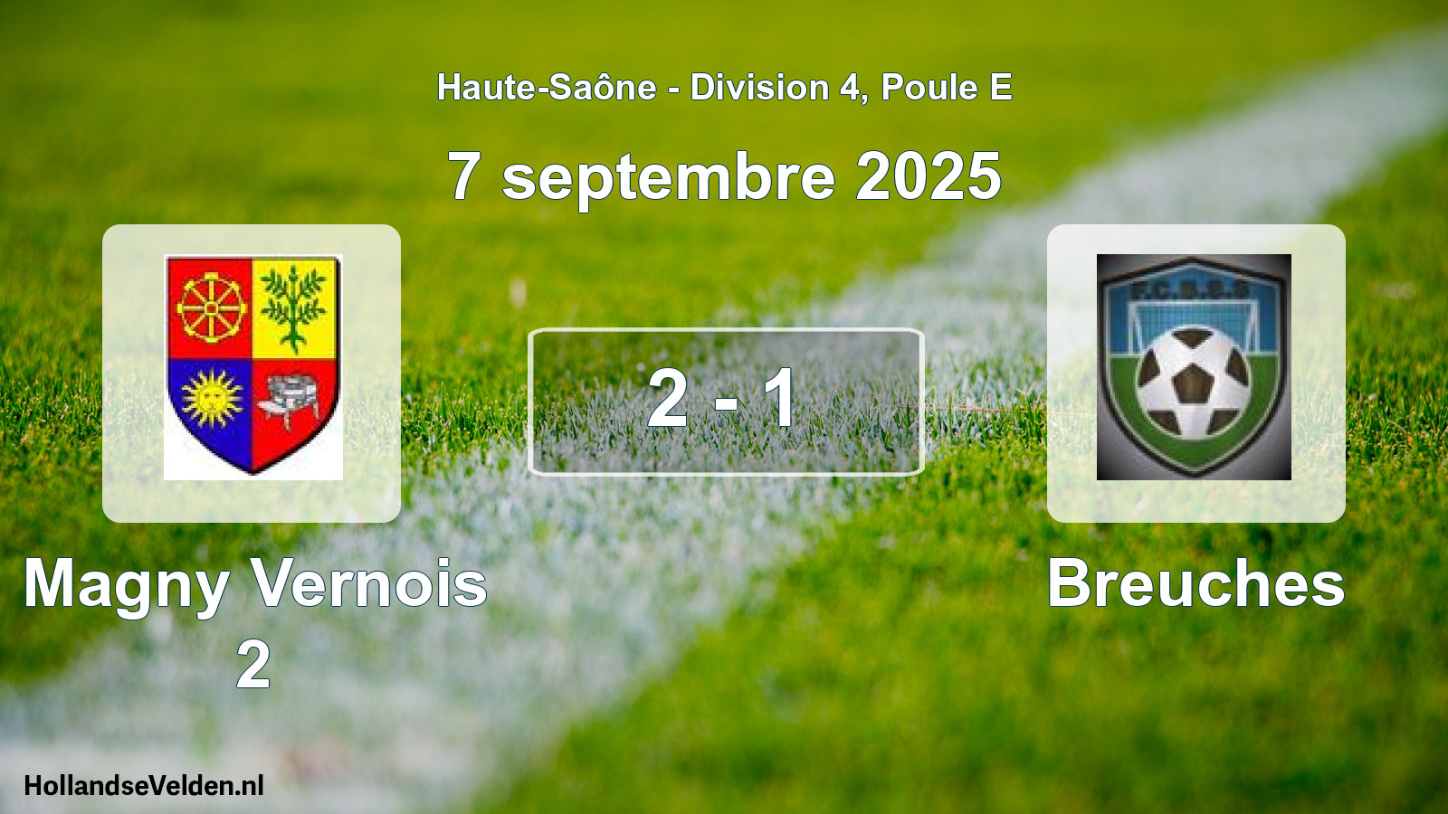 Gespeelde wedstrijd: Magny Vernois 2 - Breuches 2 - 1 (7 september 2025)