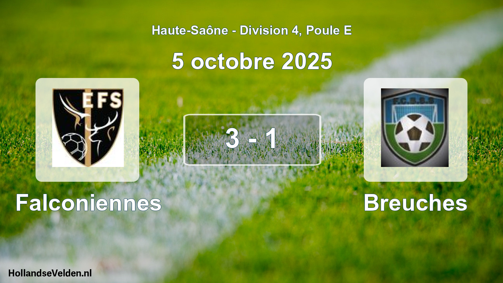Match joué: Falconiennes - Breuches 3 - 1 (5 octobre 2025)