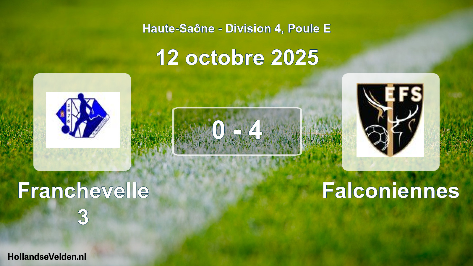Match joué: Franchevelle 3 - Falconiennes 0 - 4 (12 octobre 2025)
