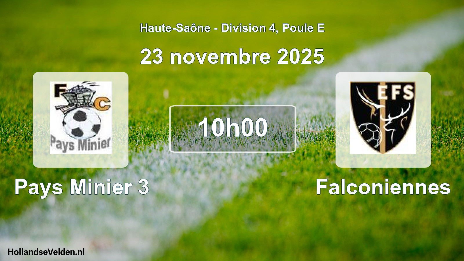 Match programmé: Pays Minier 3 - Falconiennes (23 novembre 2025)