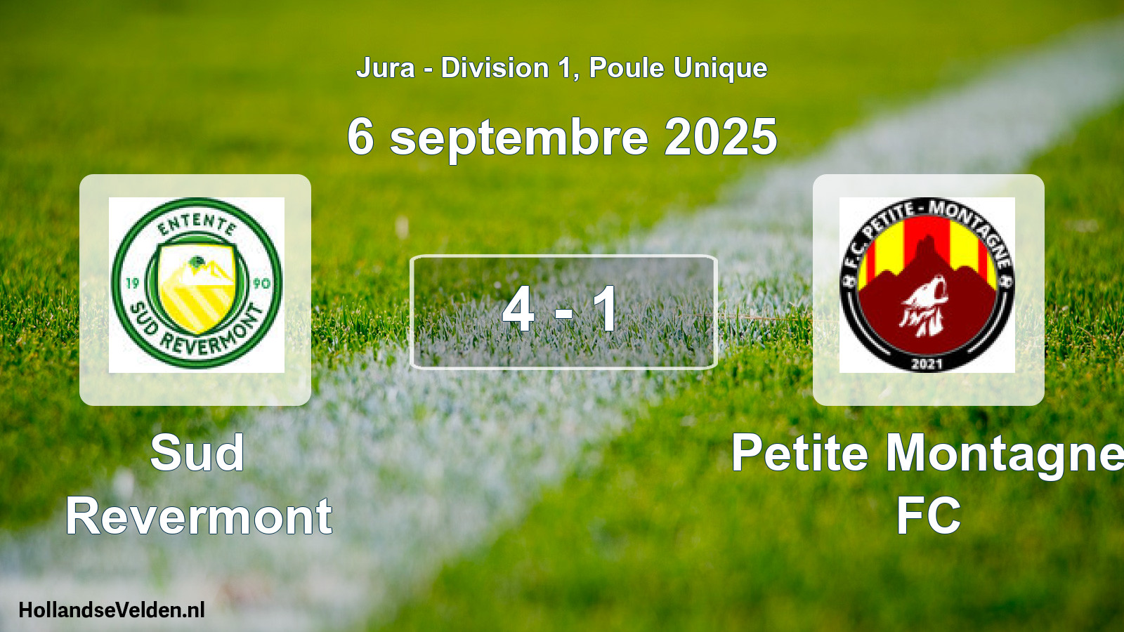 Match joué: Sud Revermont - Petite Montagne FC 4 - 1 (6 septembre 2025)
