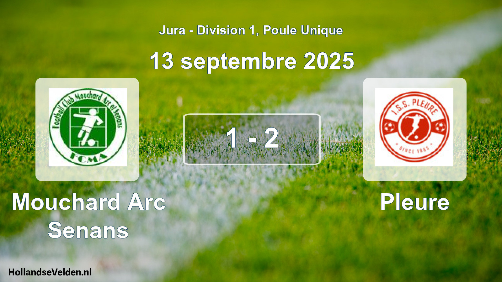 Match joué: Mouchard Arc Senans - Pleure 1 - 2 (13 septembre 2025)