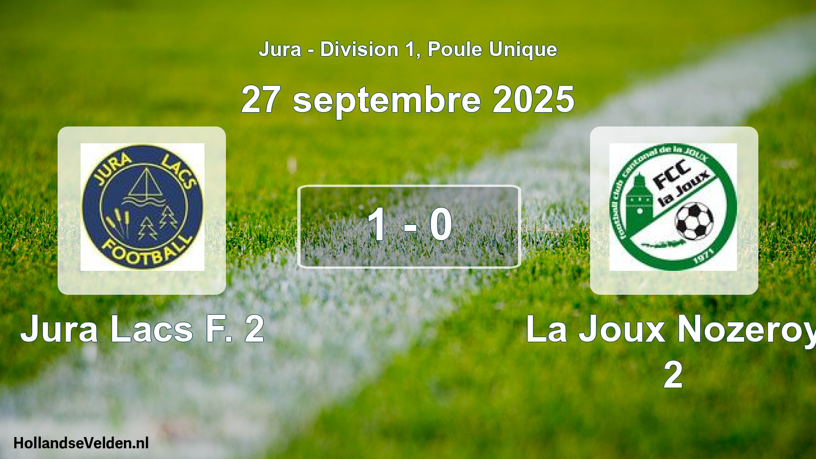 Total number of matches played: Jura Lacs F. 2 - La Joux Nozeroy 2 1 - 0 (27 September 2025)