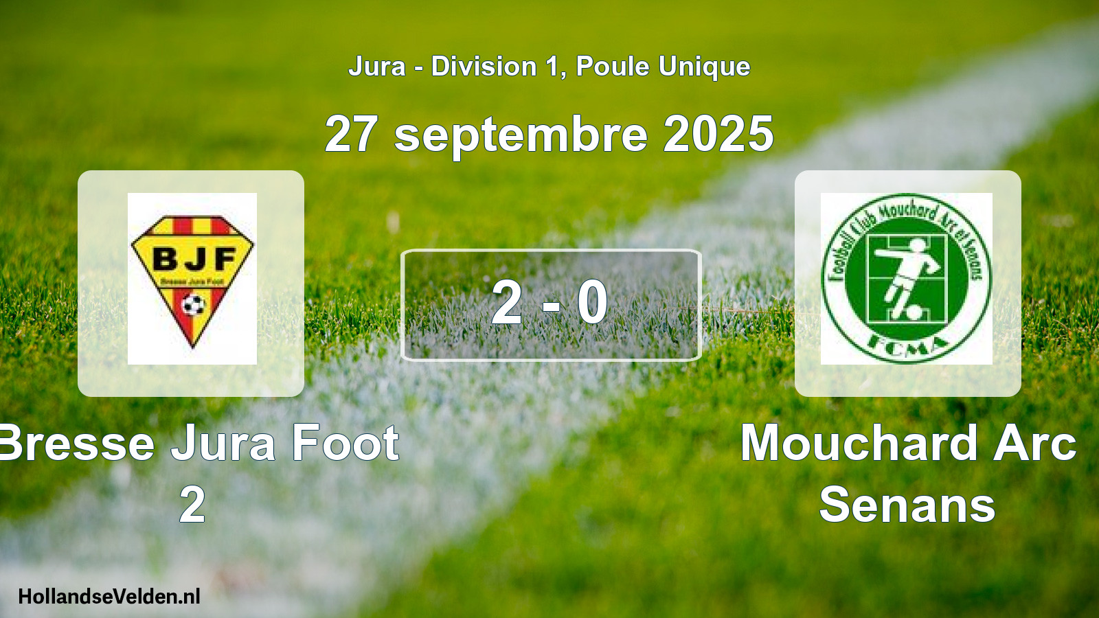 Gespeelde wedstrijd: Bresse Jura Foot 2 - Mouchard Arc Senans 2 - 0 (27 september 2025)