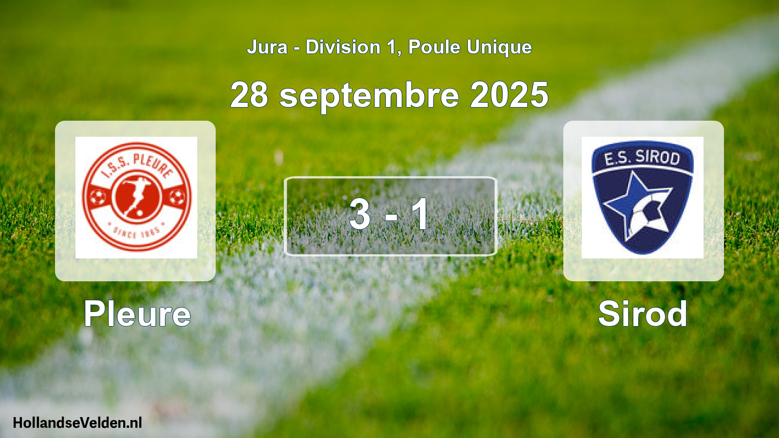 Match joué: Pleure - Sirod 3 - 1 (28 septembre 2025)