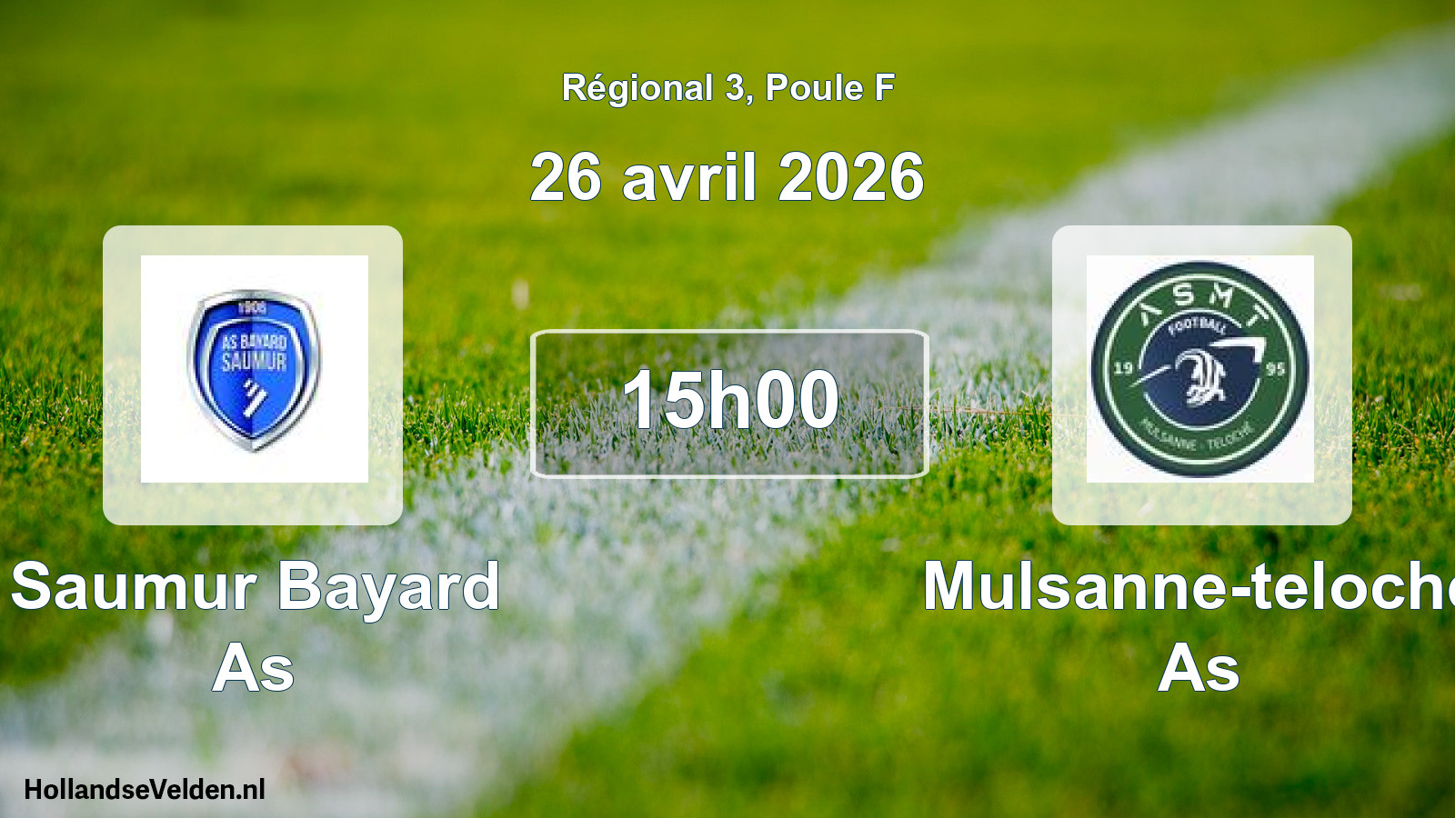 Geplande wedstrijd: Saumur Bayard As - Mulsanne-teloche As (26 april 2026)