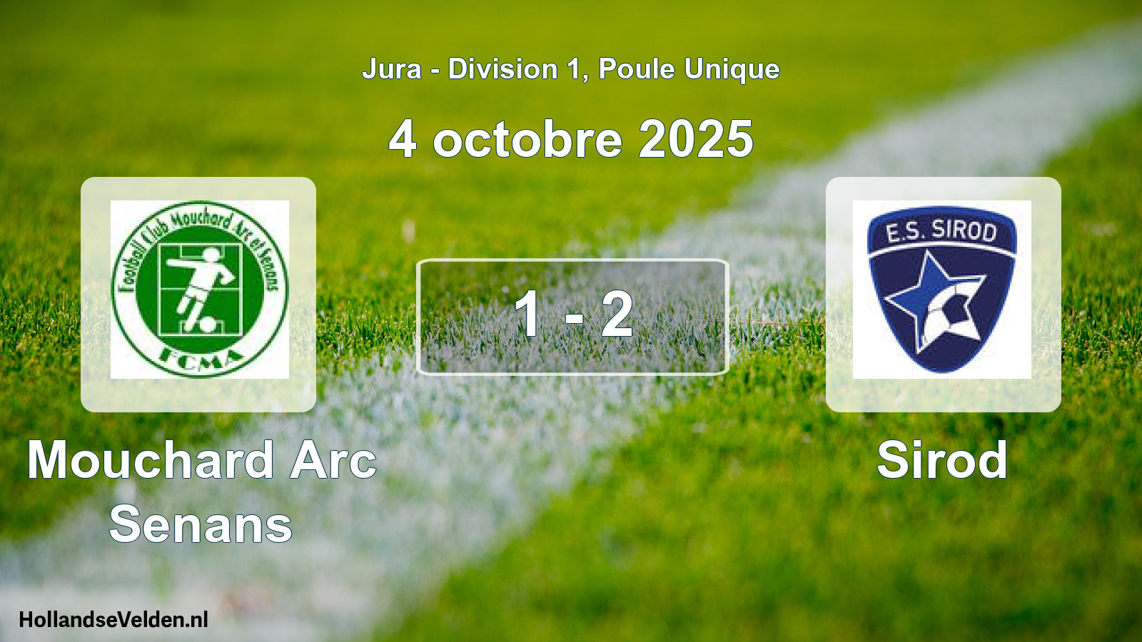 Match joué: Mouchard Arc Senans - Sirod 1 - 2 (4 octobre 2025)