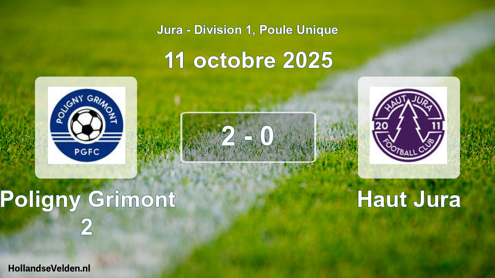 Total number of matches played: Poligny Grimont 2 - Haut Jura 2 - 0 (11 October 2025)