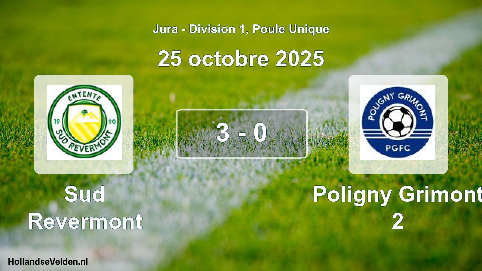 Total number of matches played: Sud Revermont - Poligny Grimont 2 3 - 0 (25 October 2025)