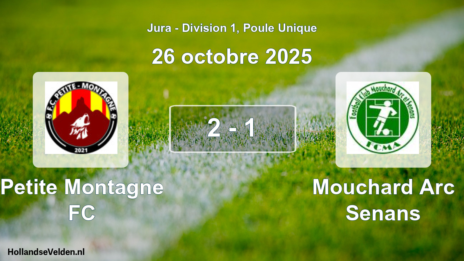 Gespeelde wedstrijd: Petite Montagne FC - Mouchard Arc Senans 2 - 1 (26 oktober 2025)