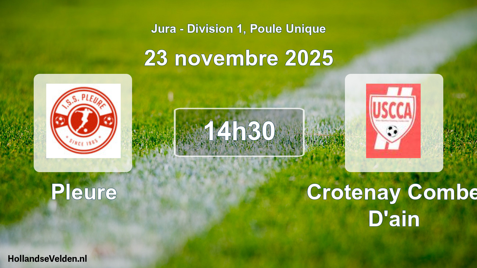 Match programmé: Pleure - Crotenay Combe D'ain (23 novembre 2025)