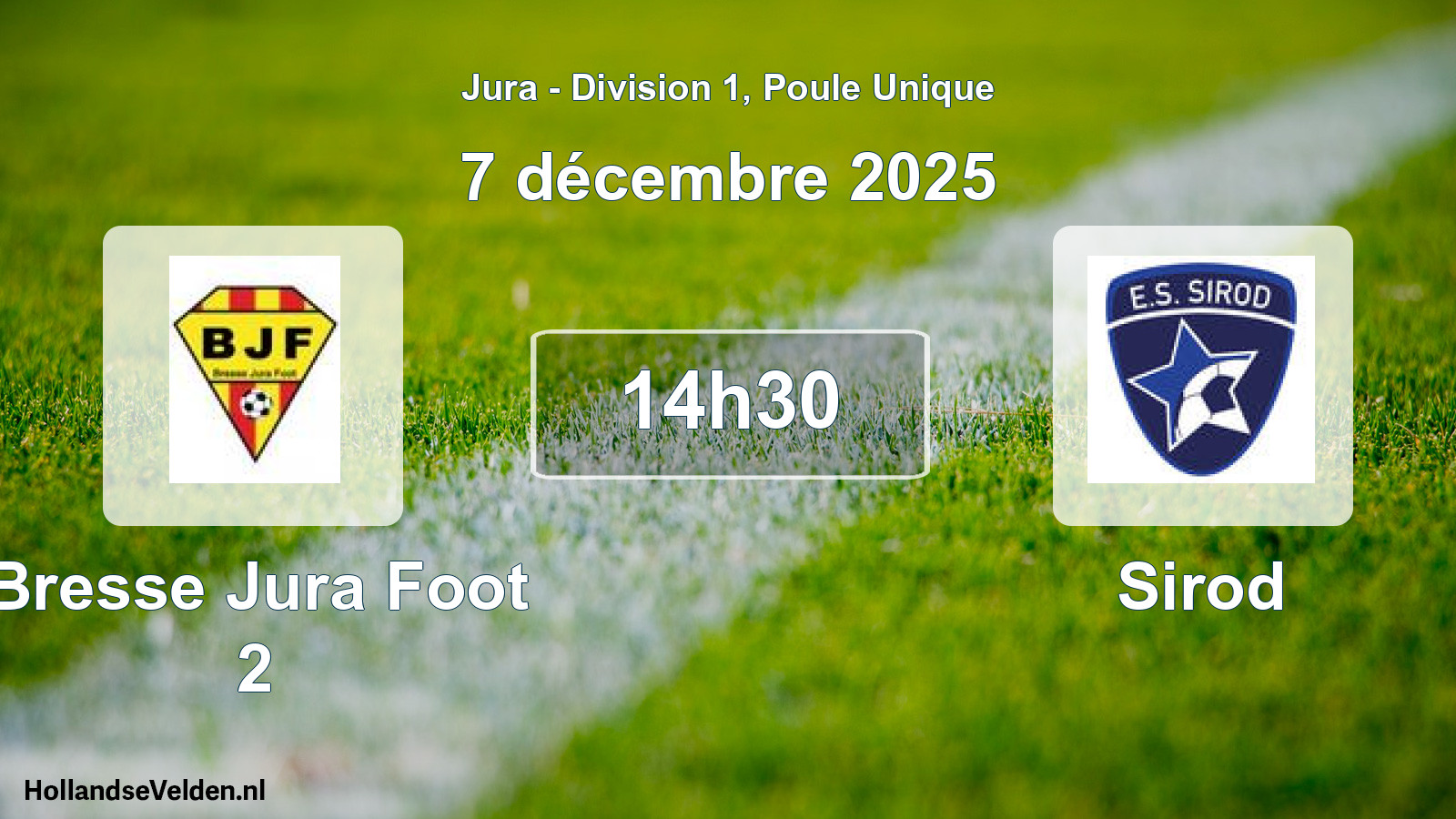 Geplande wedstrijd: Bresse Jura Foot 2 - Sirod (7 december 2025)