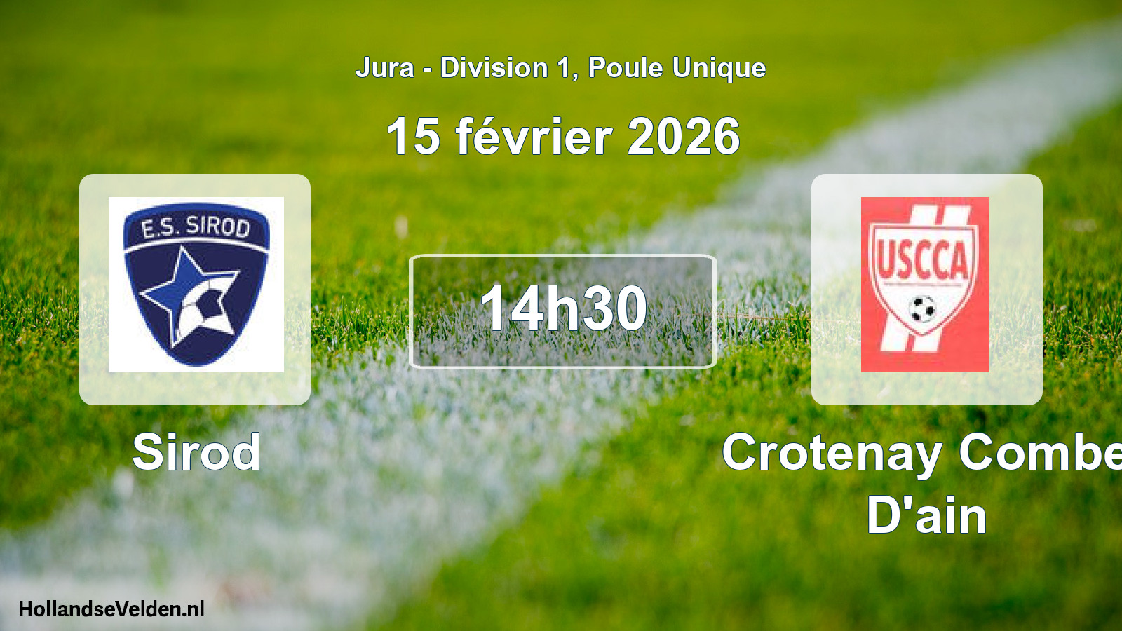 Geplande wedstrijd: Sirod - Crotenay Combe D'ain (15 februari 2026)