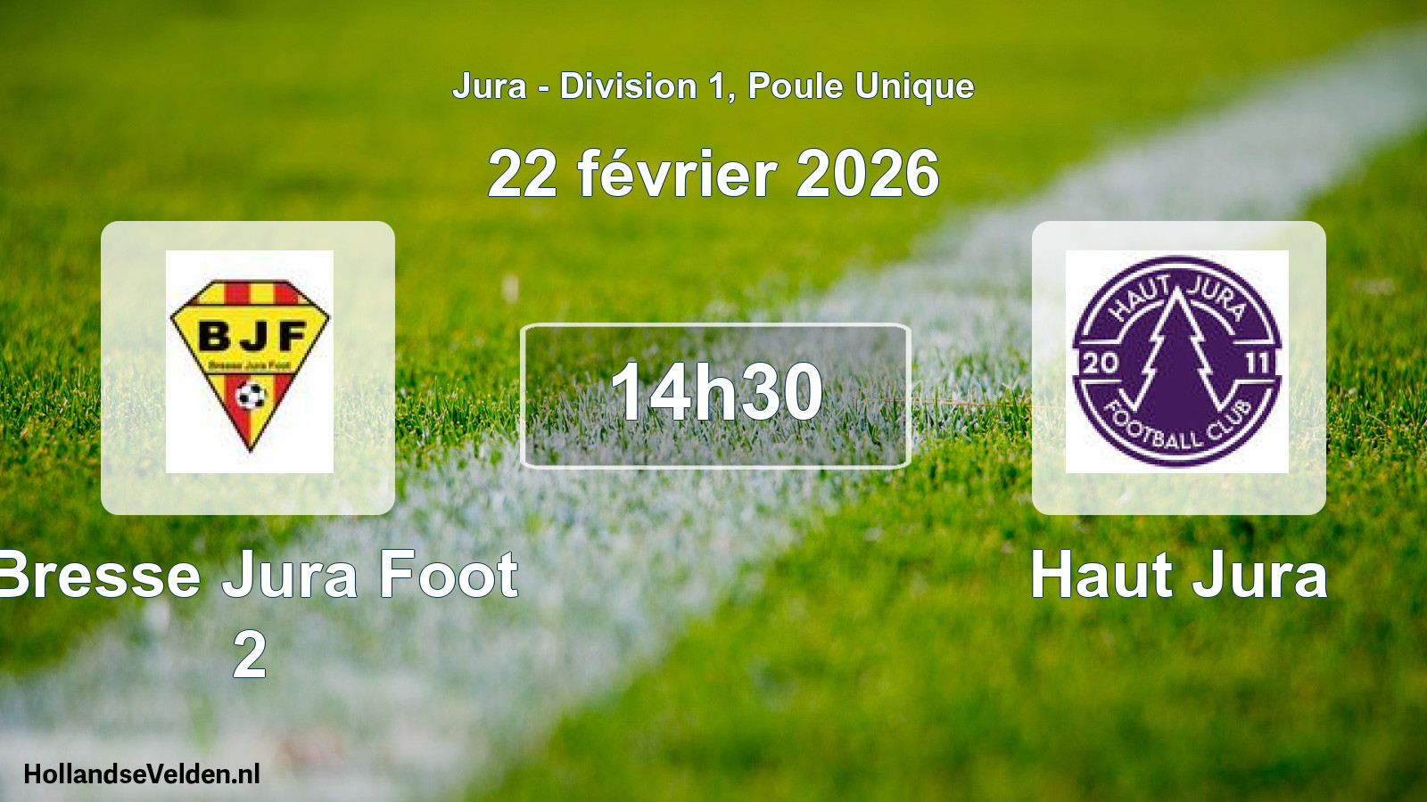 Match programmé: Bresse Jura Foot 2 - Haut Jura (22 février 2026)