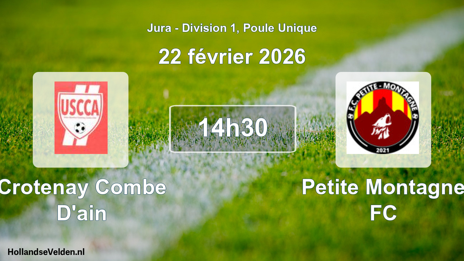 Match programmé: Crotenay Combe D'ain - Petite Montagne FC (22 février 2026)