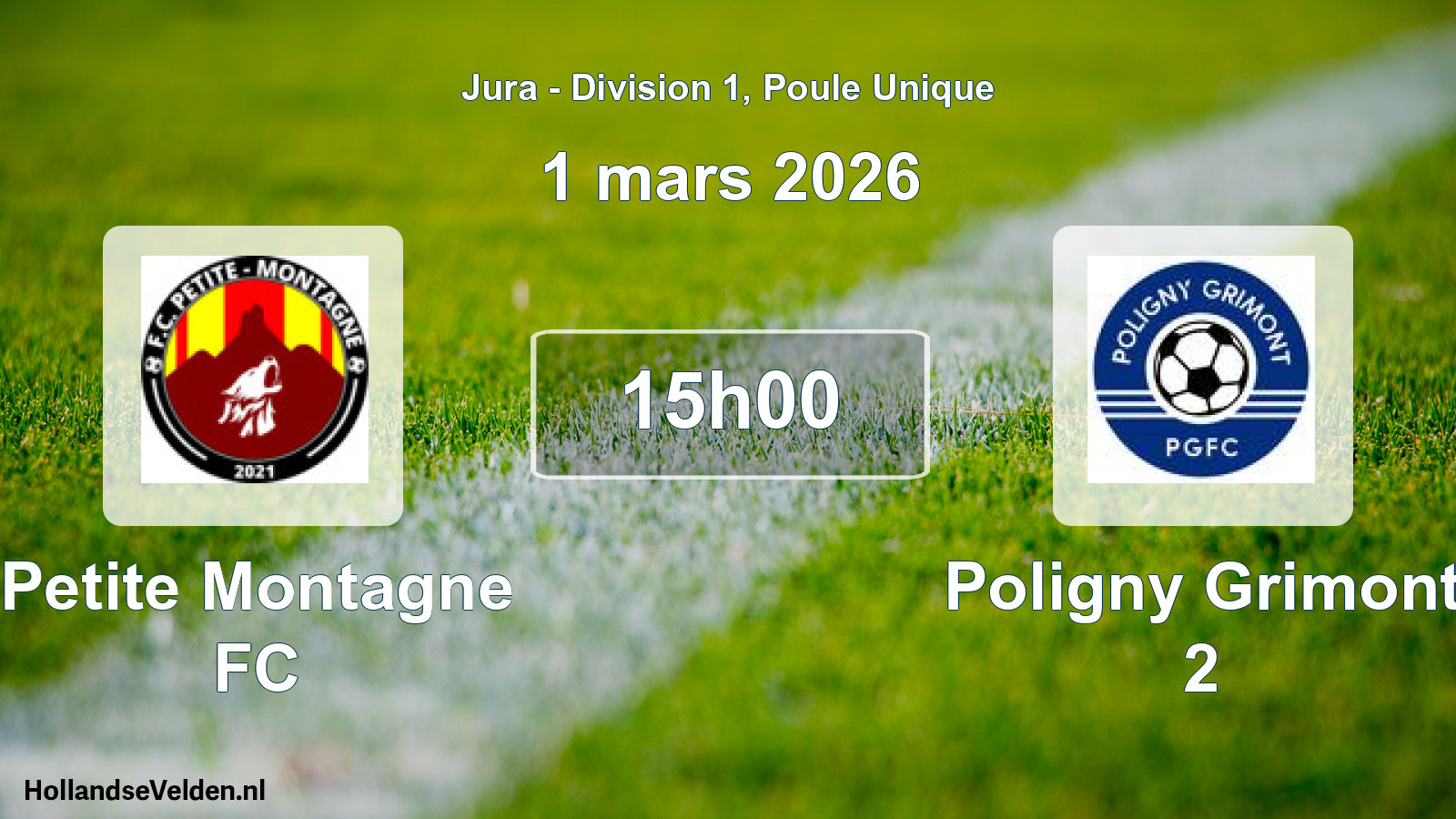 Match programmé: Petite Montagne FC - Poligny Grimont 2 (1 mars 2026)