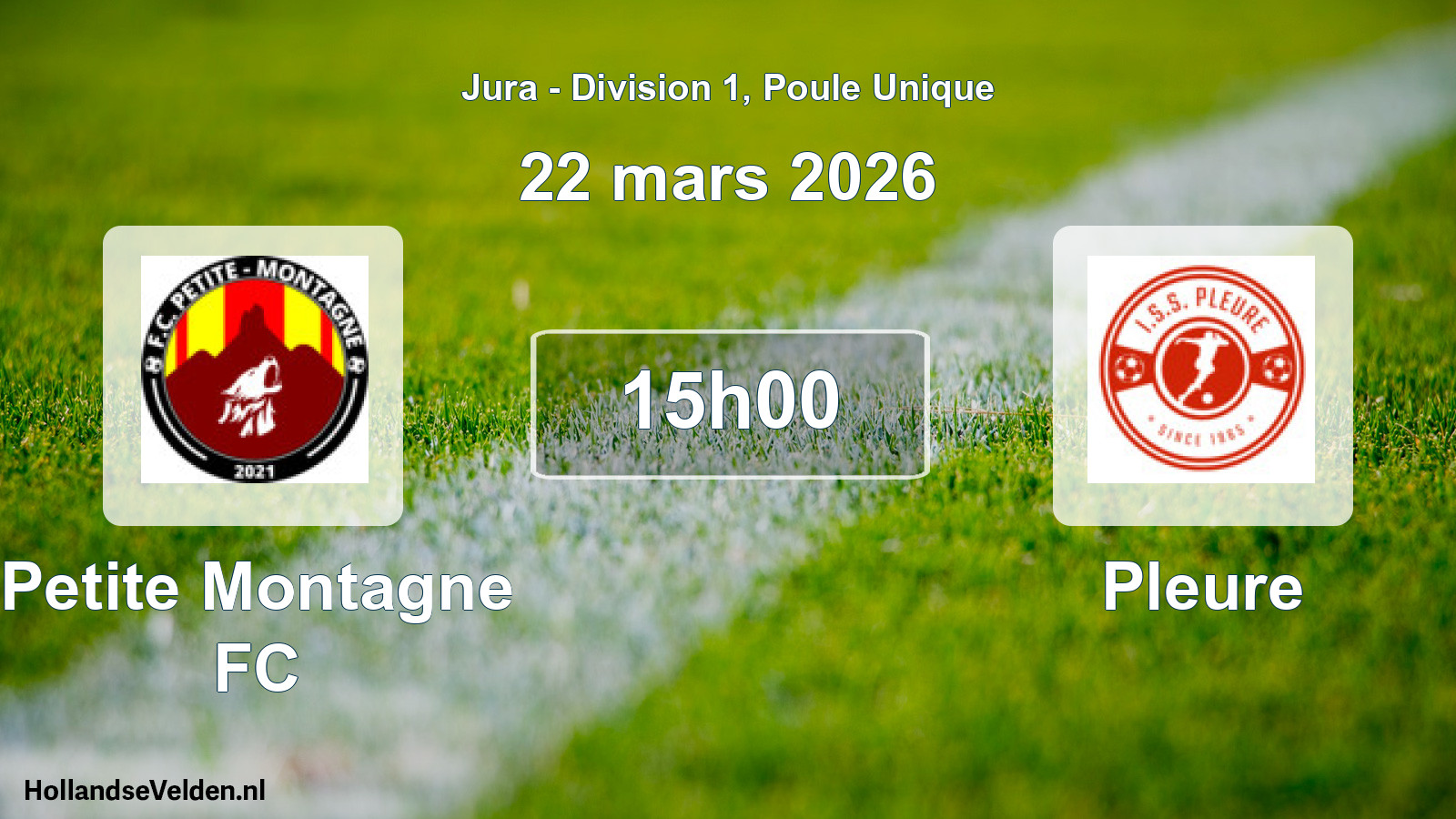 Match programmé: Petite Montagne FC - Pleure (22 mars 2026)