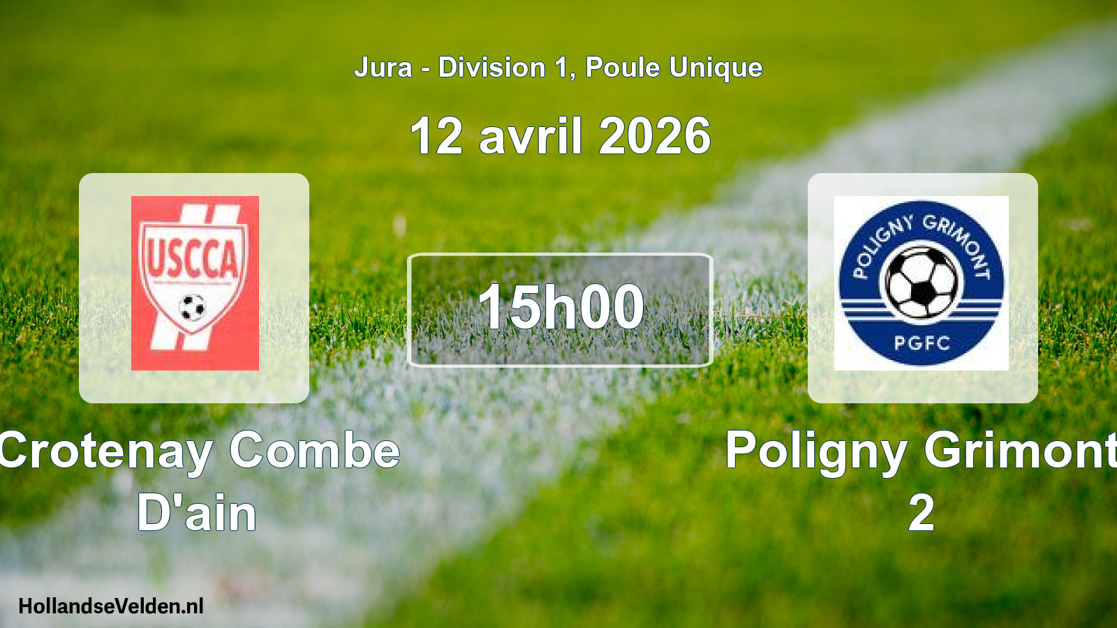 Match programmé: Crotenay Combe D'ain - Poligny Grimont 2 (12 avril 2026)