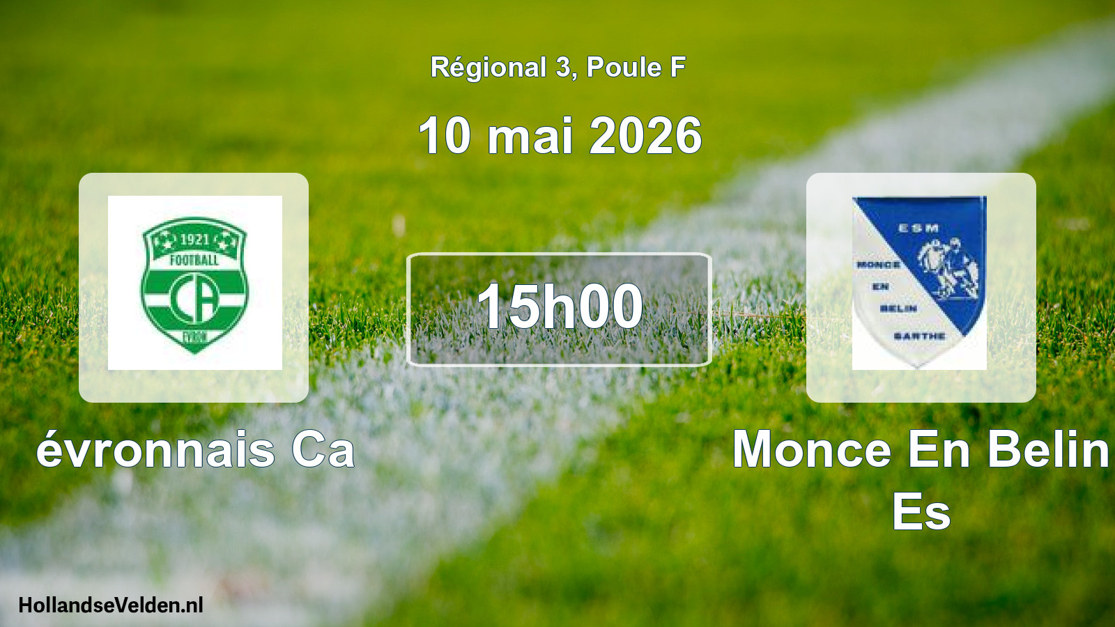 Scheduled Match: évronnais Ca - Monce En Belin Es (10 May 2026)