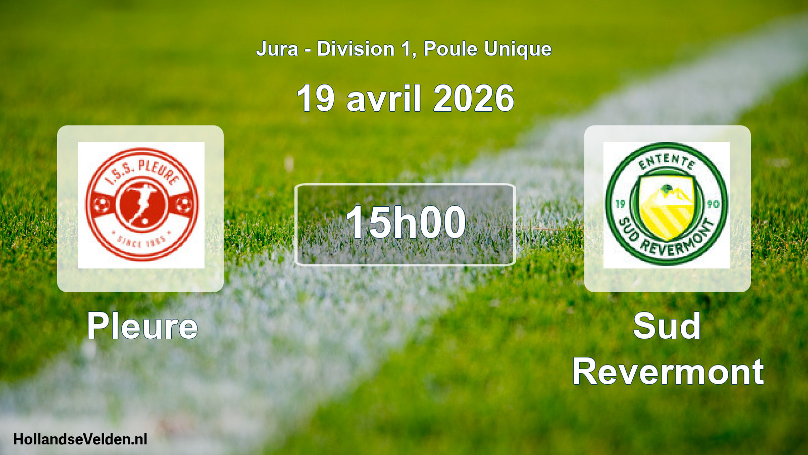Match programmé: Pleure - Sud Revermont (19 avril 2026)