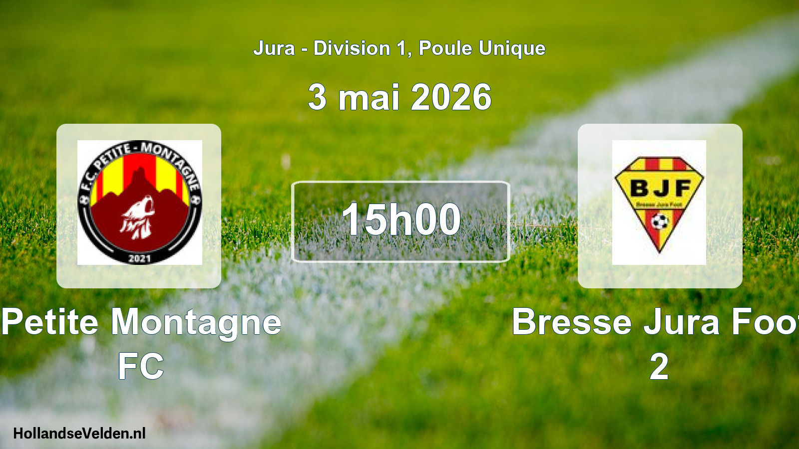 Match programmé: Petite Montagne FC - Bresse Jura Foot 2 (3 mai 2026)