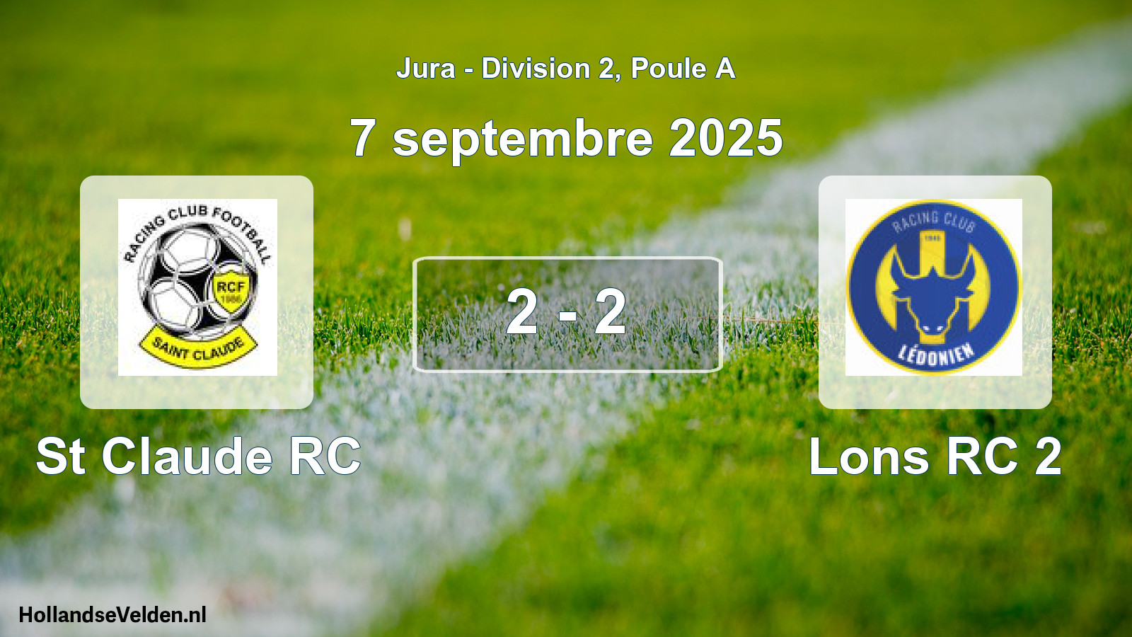 Gespeelde wedstrijd: St Claude RC - Lons RC 2 2 - 2 (7 september 2025)