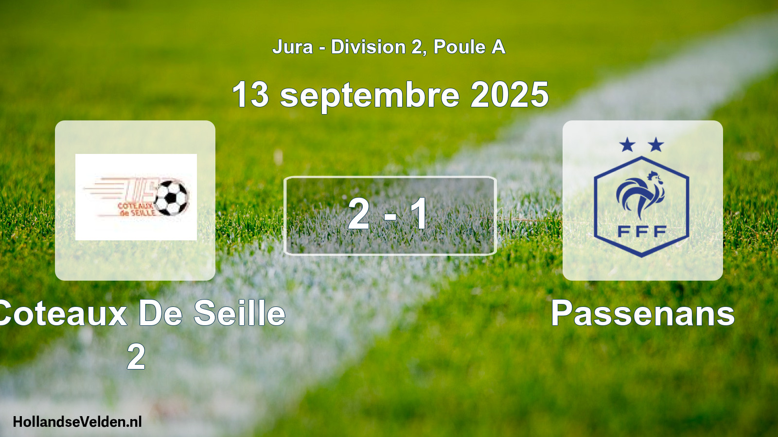 Total number of matches played: Coteaux De Seille 2 - Passenans 2 - 1 (13 September 2025)