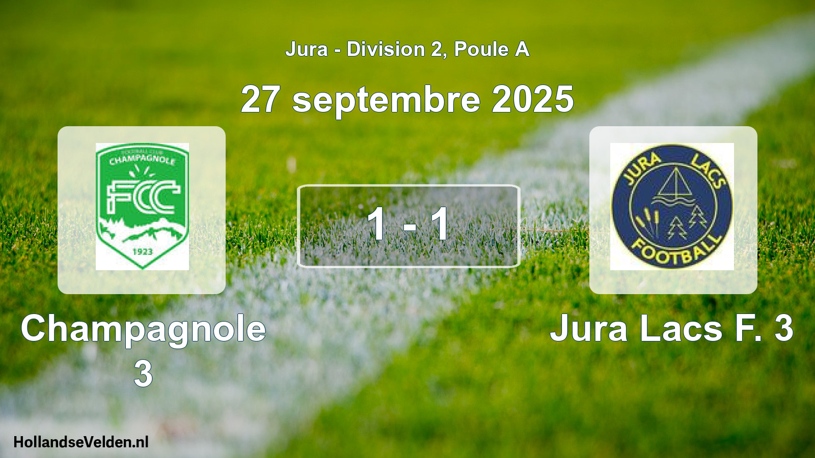Gespeelde wedstrijd: Champagnole 3 - Jura Lacs F. 3 1 - 1 (27 september 2025)
