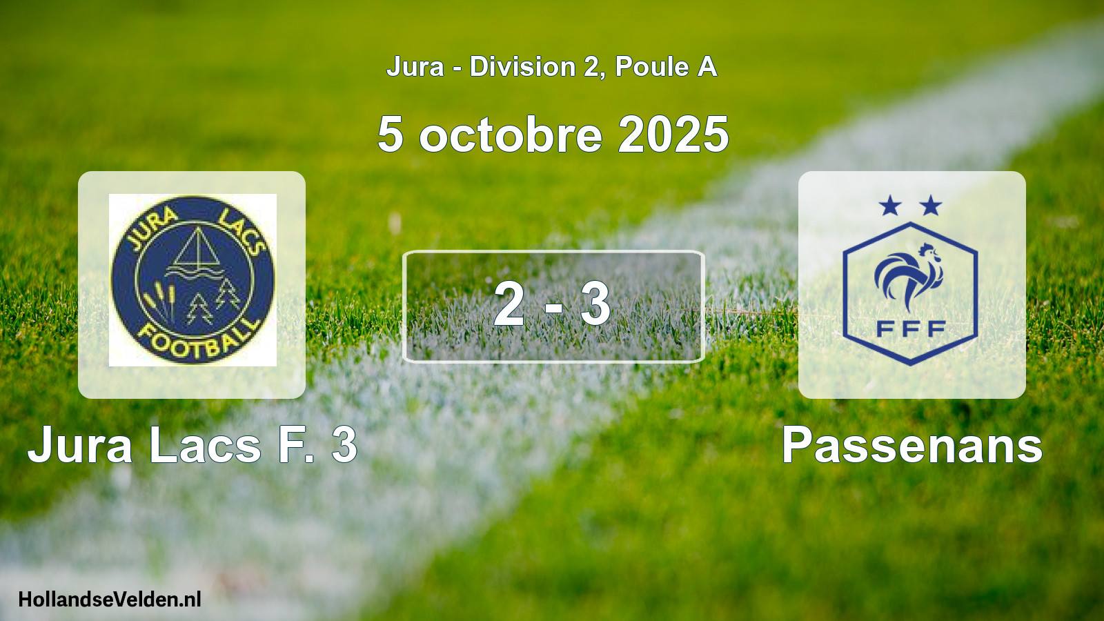 Total number of matches played: Jura Lacs F. 3 - Passenans 2 - 3 (5 October 2025)