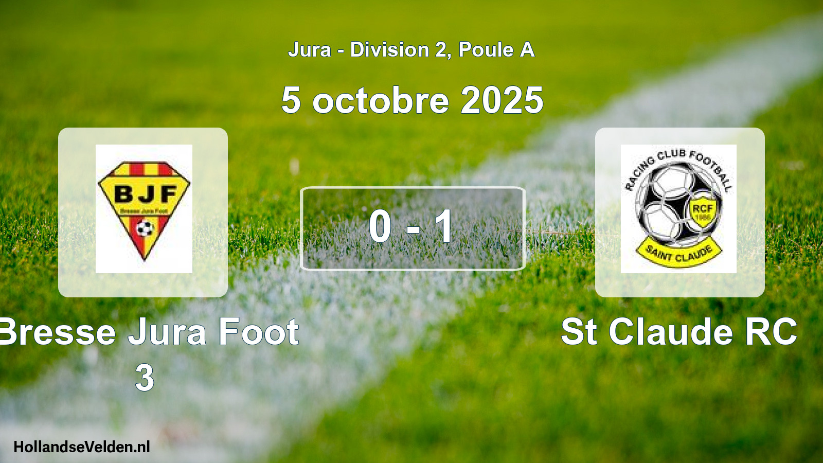 Total number of matches played: Bresse Jura Foot 3 - St Claude RC 0 - 1 (5 October 2025)
