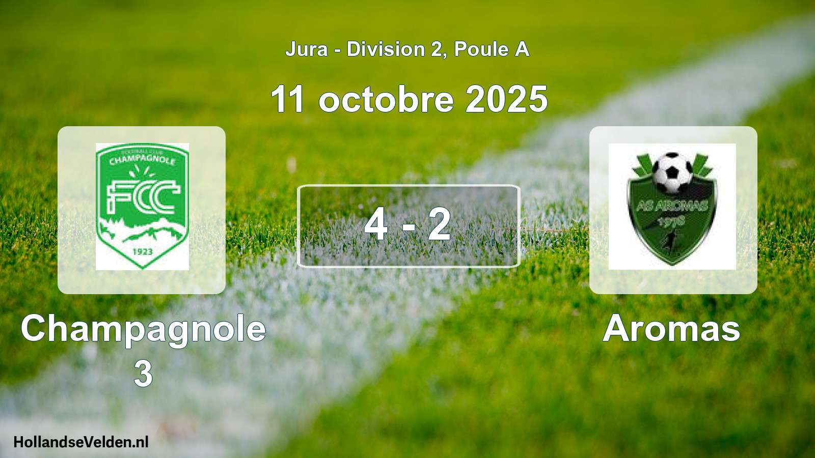 Gespeelde wedstrijd: Champagnole 3 - Aromas 4 - 2 (11 oktober 2025)
