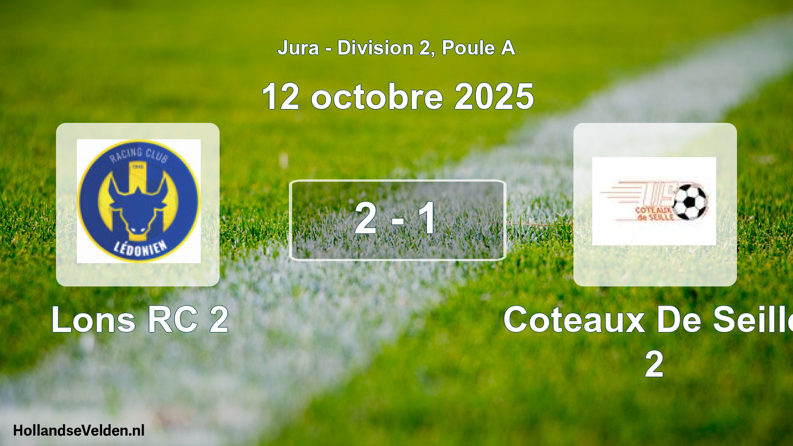 Gespeelde wedstrijd: Lons RC 2 - Coteaux De Seille 2 2 - 1 (12 oktober 2025)