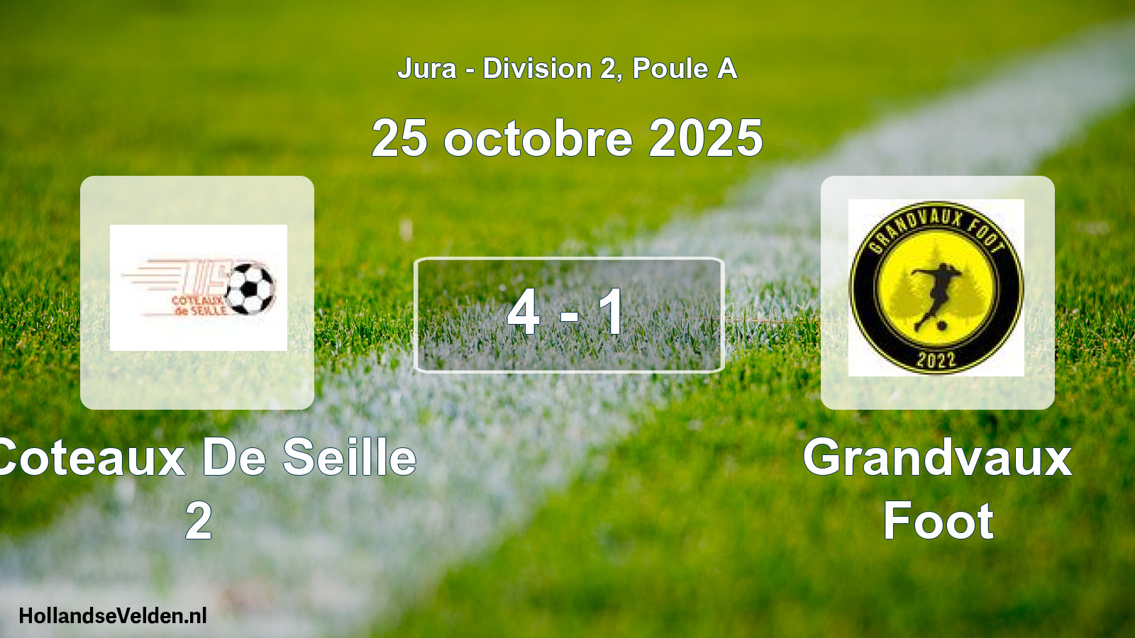 Match joué: Coteaux De Seille 2 - Grandvaux Foot 4 - 1 (25 octobre 2025)