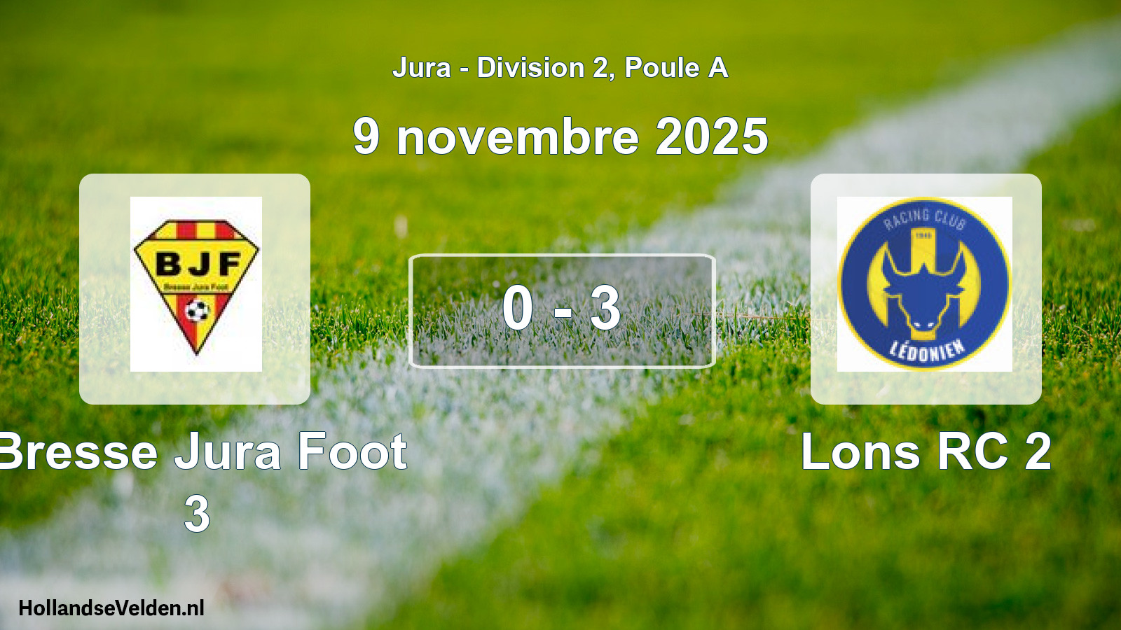 Match joué: Bresse Jura Foot 3 - Lons RC 2 0 - 3 (9 novembre 2025)