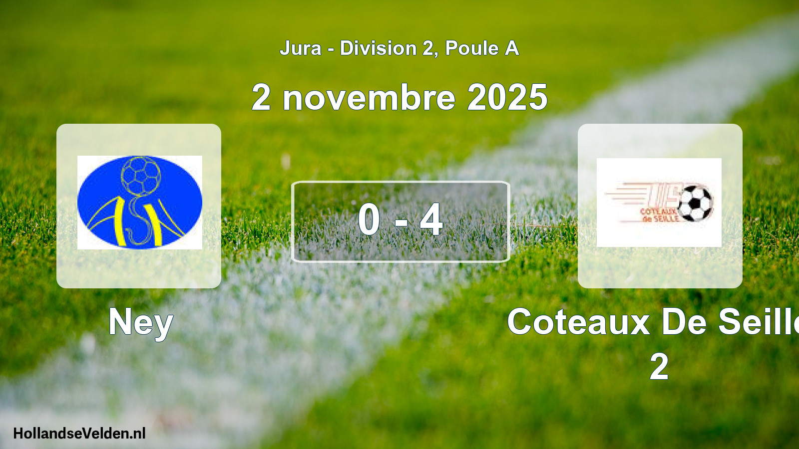 Match joué: Ney - Coteaux De Seille 2 0 - 4 (2 novembre 2025)