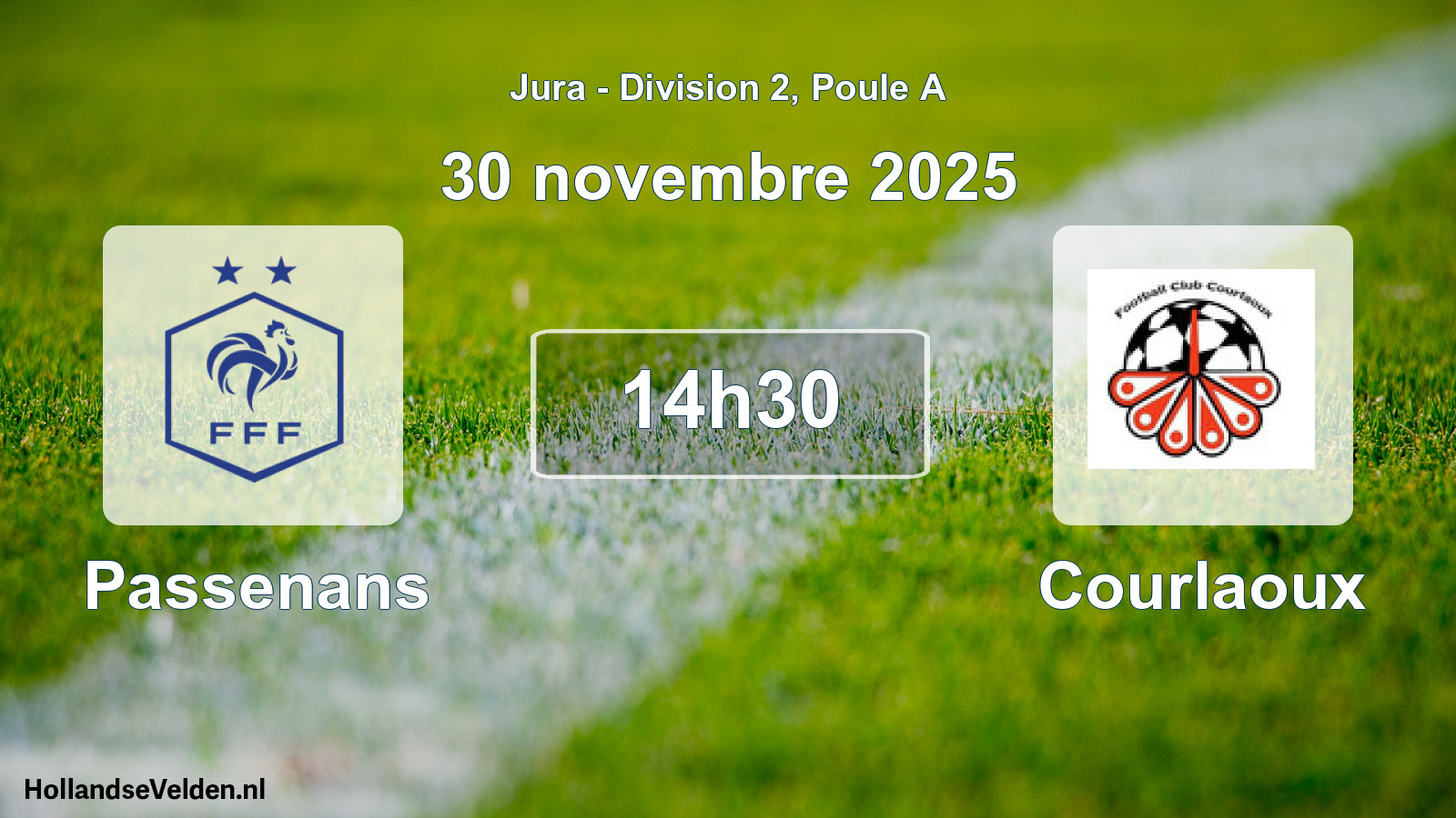 Match programmé: Passenans - Courlaoux (30 novembre 2025)
