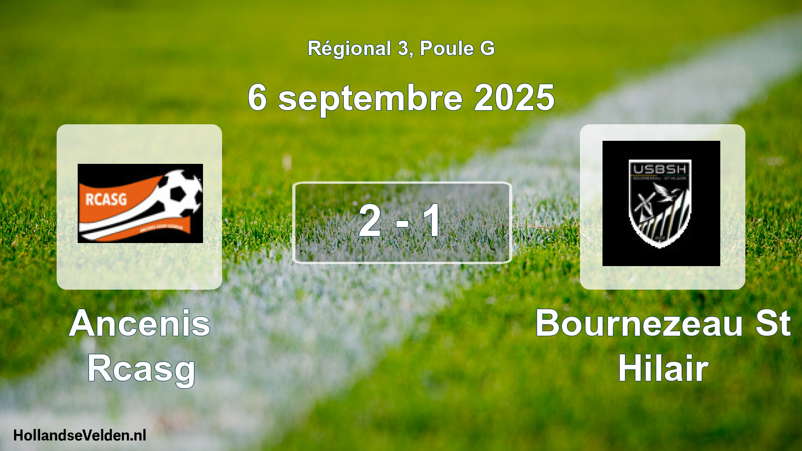Gespeelde wedstrijd: Ancenis Rcasg - Bournezeau St Hilair 2 - 1 (6 september 2025)