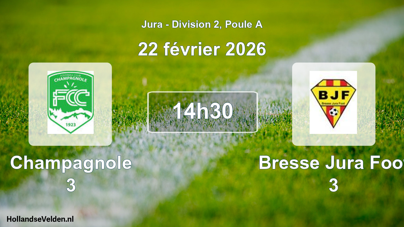 Geplande wedstrijd: Champagnole 3 - Bresse Jura Foot 3 (22 februari 2026)
