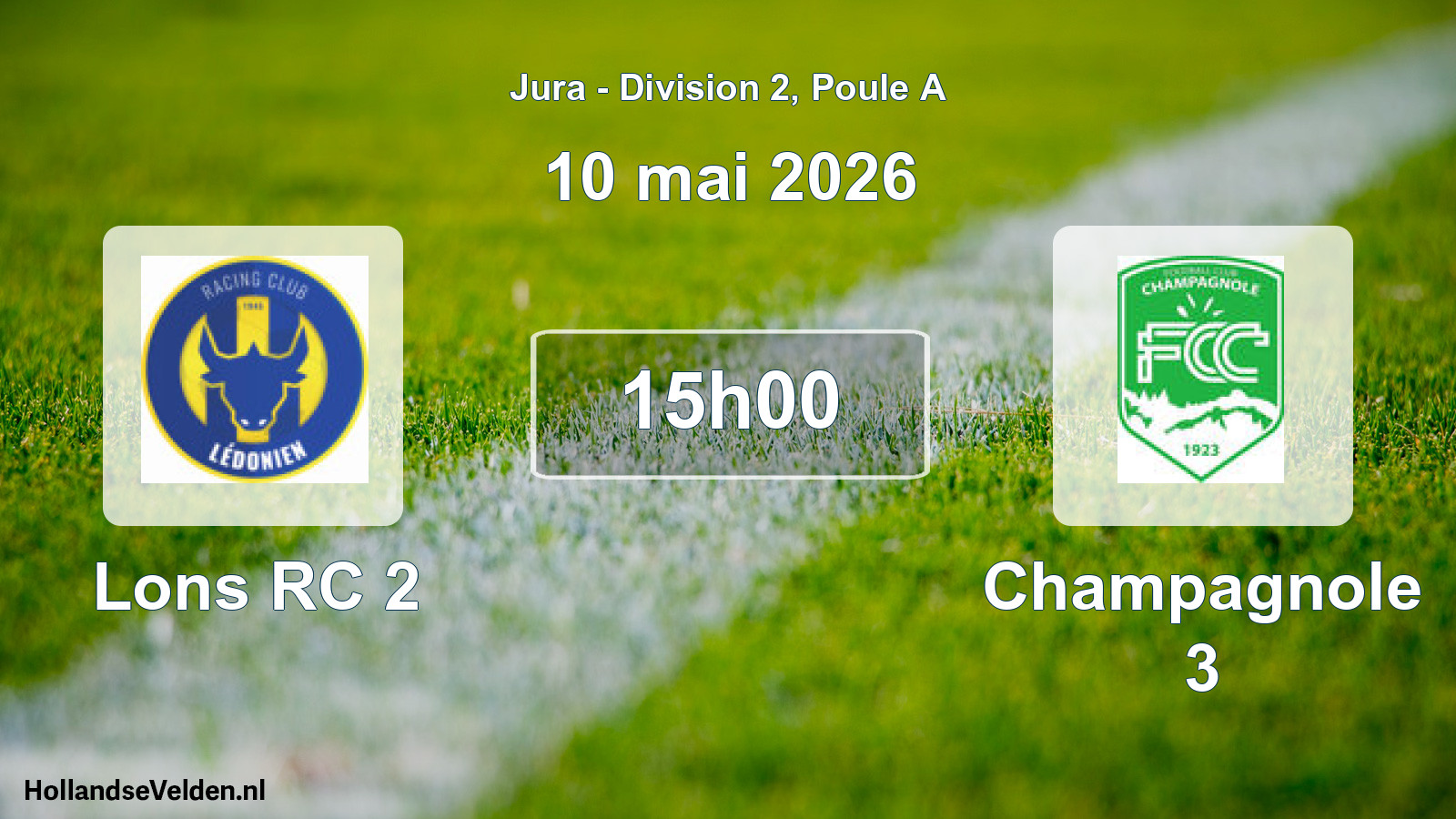 Match programmé: Lons RC 2 - Champagnole 3 (10 mai 2026)