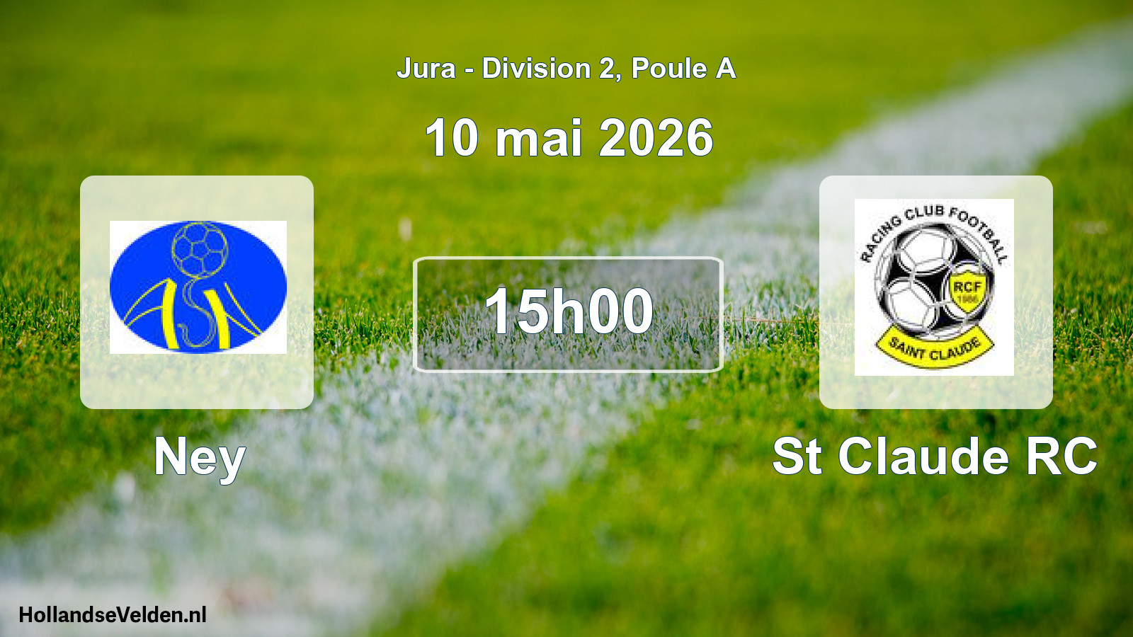 Match programmé: Ney - St Claude RC (10 mai 2026)