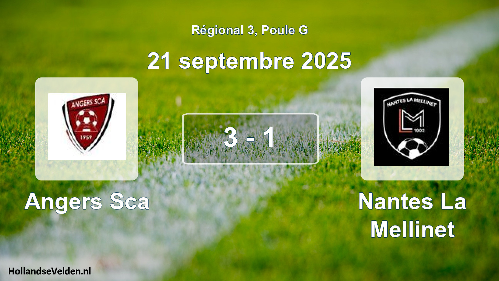 Gespeelde wedstrijd: Angers Sca - Nantes La Mellinet 3 - 1 (21 september 2025)