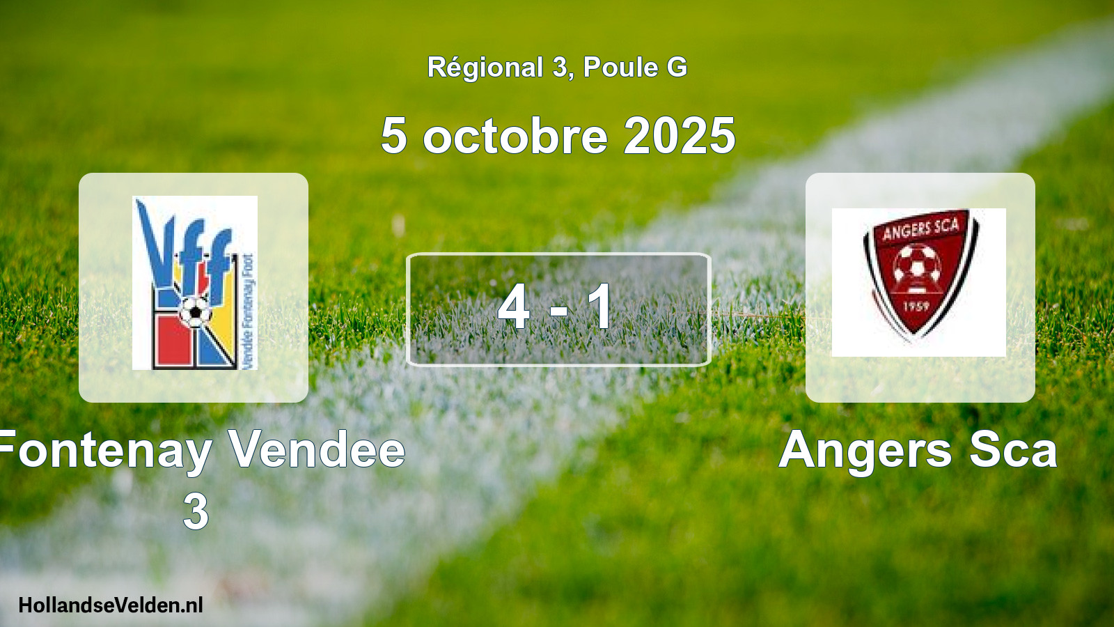 Gespeelde wedstrijd: Fontenay Vendee 3 - Angers Sca 4 - 1 (5 octobre 2025)