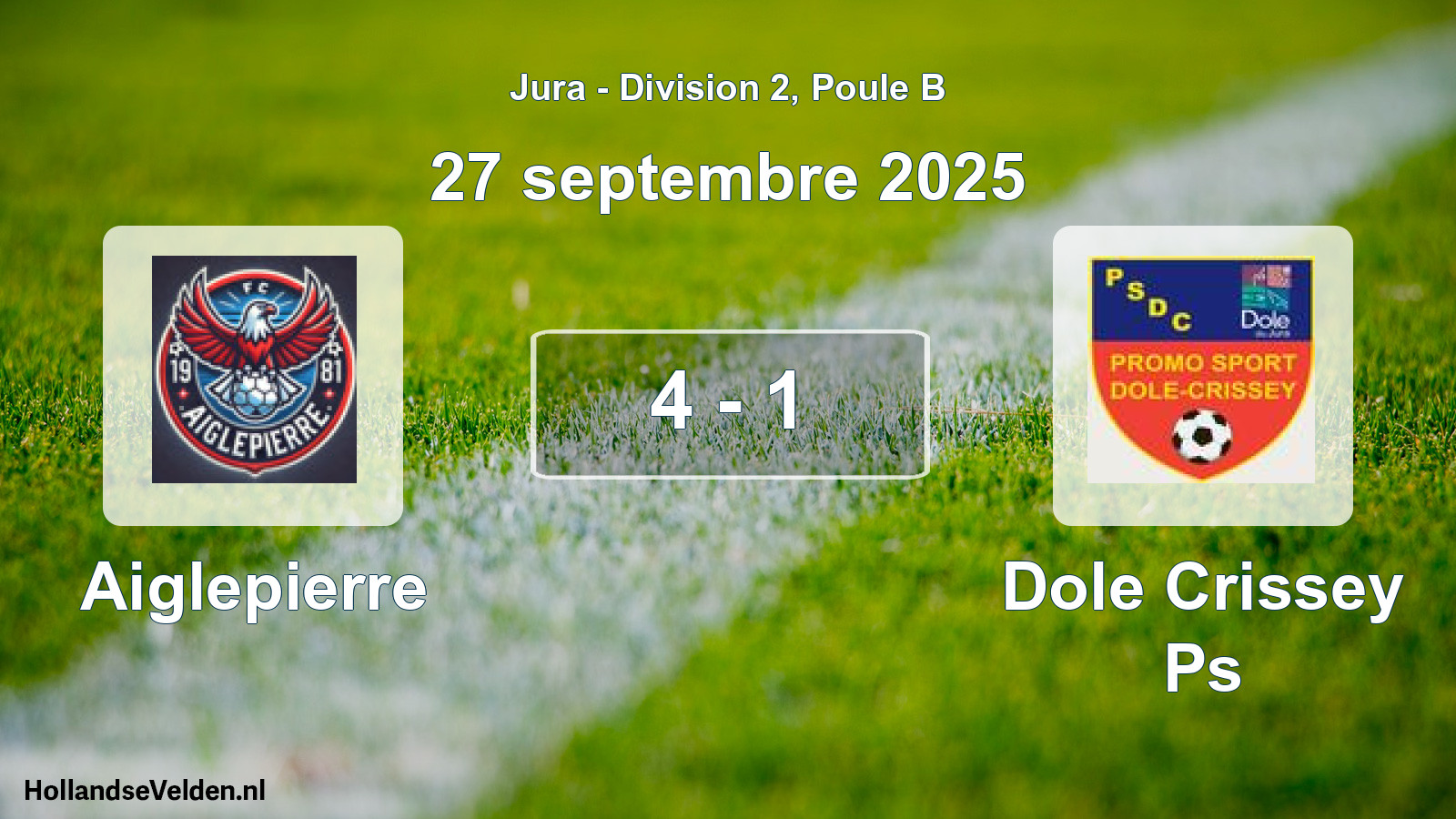 Total number of matches played: Aiglepierre - Dole Crissey Ps 4 - 1 (27 September 2025)