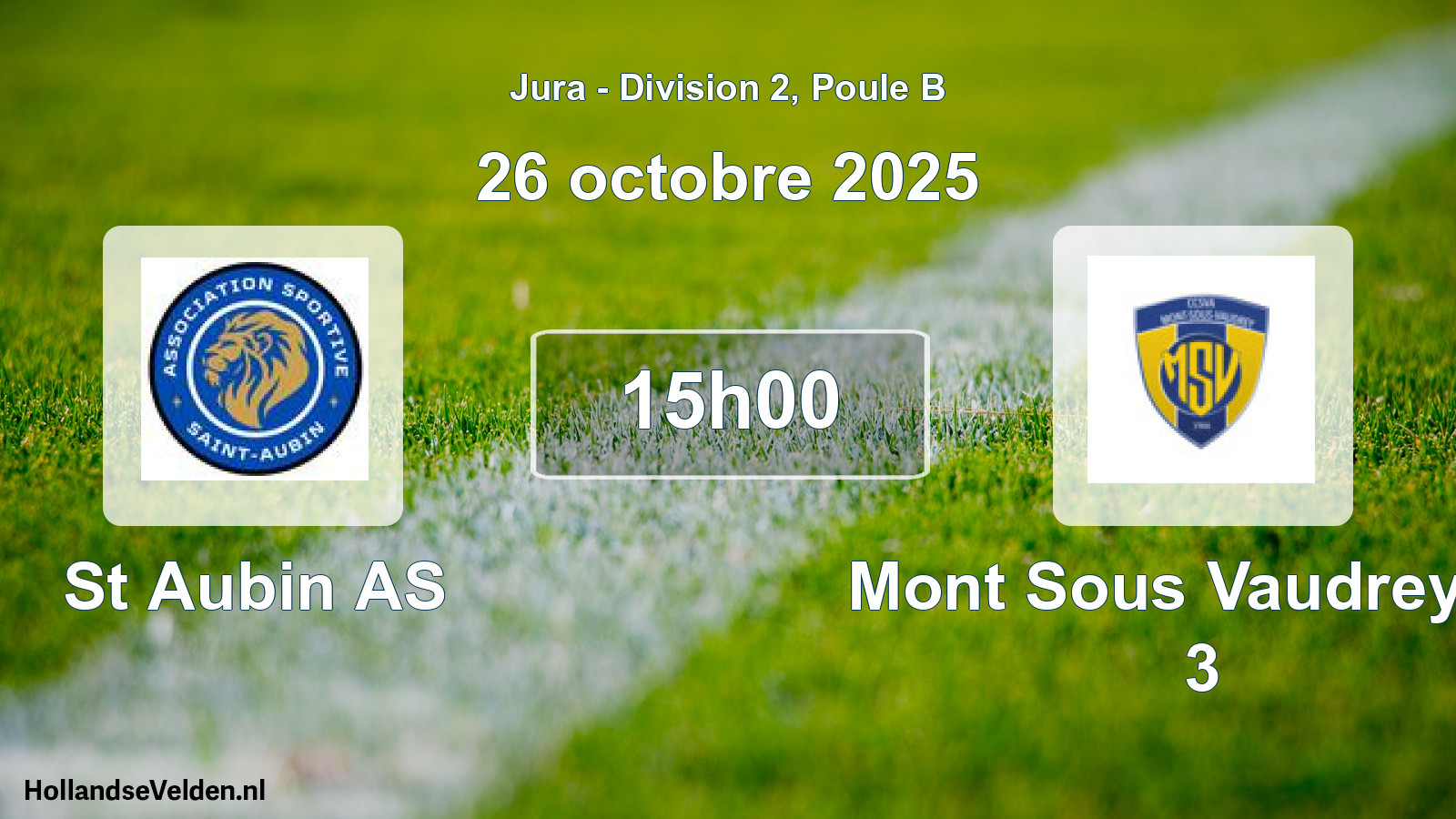 Match programmé: St Aubin AS - Mont Sous Vaudrey Va 3 (26 octobre 2025)