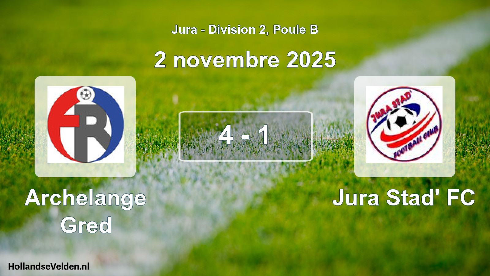 Total number of matches played: Archelange Gred - Jura Stad' FC 4 - 1 (2 November 2025)