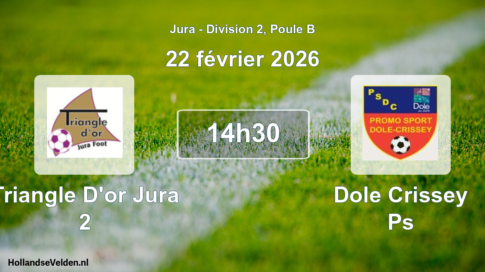 Match programmé: Triangle D'or Jura 2 - Dole Crissey Ps (22 février 2026)