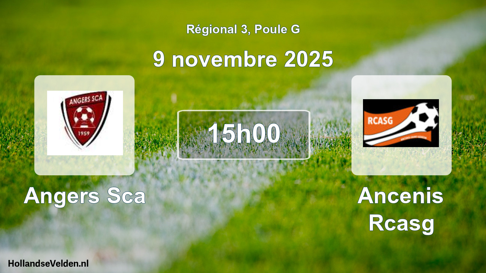 Scheduled Match: Angers Sca - Ancenis Rcasg (9 November 2025)