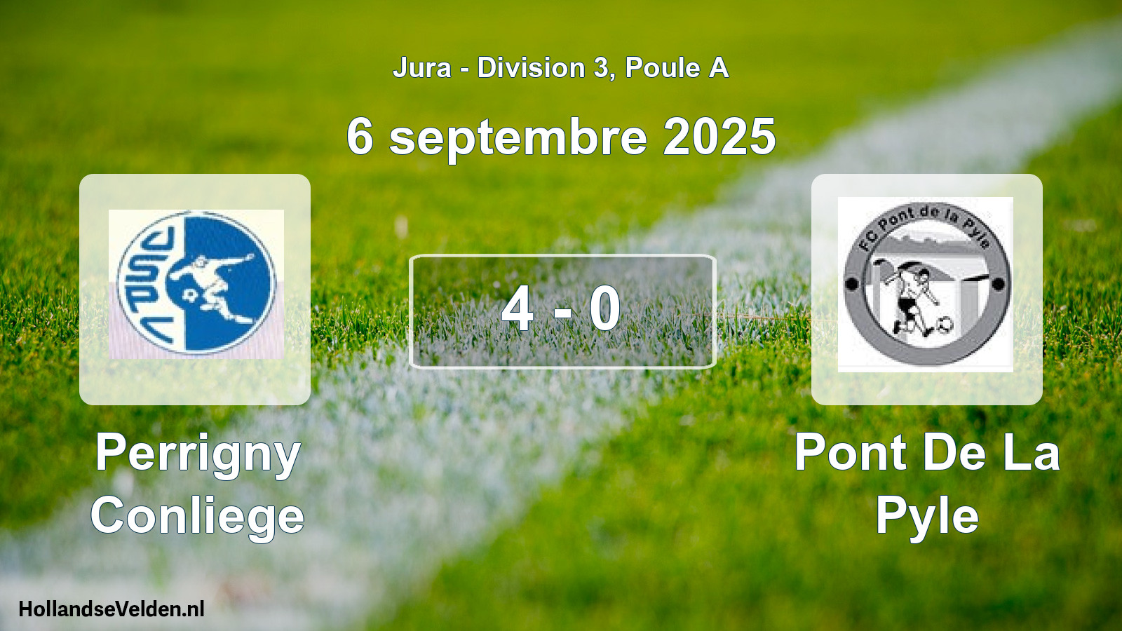 Total number of matches played: Perrigny Conliege - Pont De La Pyle 4 - 0 (6 September 2025)