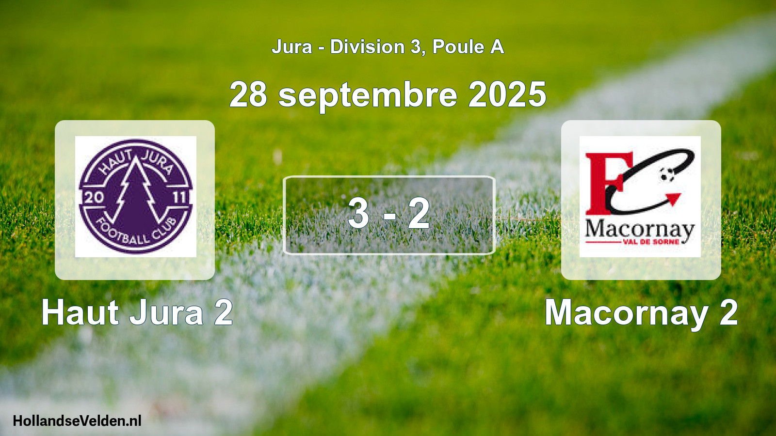 Total number of matches played: Haut Jura 2 - Macornay 2 3 - 2 (28 September 2025)
