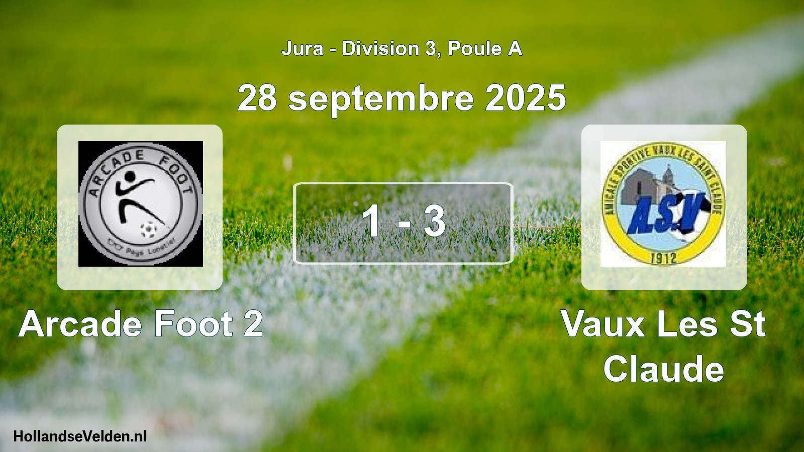 Gespeelde wedstrijd: Arcade Foot 2 - Vaux Les St Claude 1 - 3 (28 september 2025)